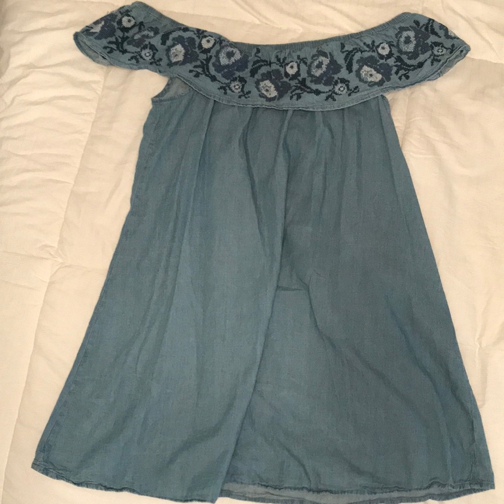 Off the shoulder denim dress